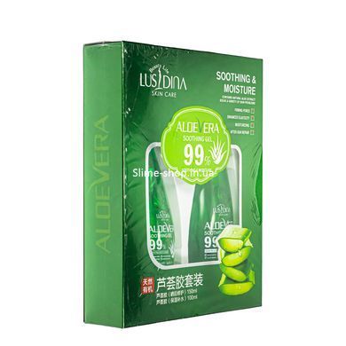 Набір зволожувальних гелів з алое для обличчя й тіла Lusidina Aloe Vera 99% 100 + 150 мл
