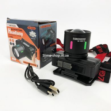 Фонарь с разными режимами работы KX-1832-TG, Фонарь для походов на лоб, Фонарик светодиодный PN-841 на голову