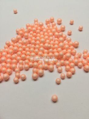 Пінопластові кульки для слайма середні персикові, 4-6 мм