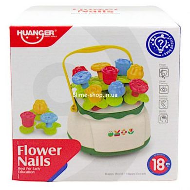 Логічна гра "Flower Nails", сортер, конструктор, шнурівка