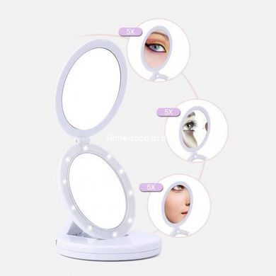 Зеркало макияжное Large Mirror LED, Зеркало с увеличением, Зеркало для NK-678 макияжа раскладное