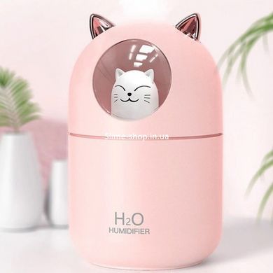 Зволожувач повітря Humidifier H2O Cat USB із котиком на 300мл. MH-707 Колір: рожевий