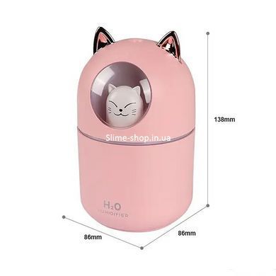 Зволожувач повітря Humidifier H2O Cat USB із котиком на 300мл. MH-707 Колір: рожевий
