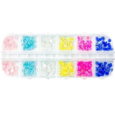 Стразы для маникюра Aoyasiyue Nail Decoration асорти в пластиковой упаковке 12 шт № 1 Яркие цветные