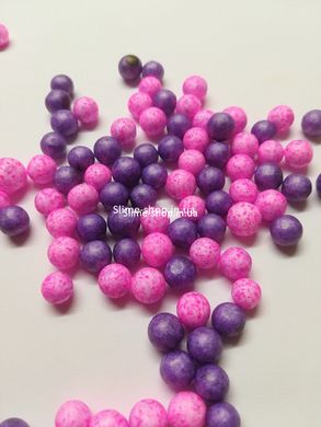 Пінопластові кульки для слайма «Мікс фіолетових та рожевих», 7-9 мм