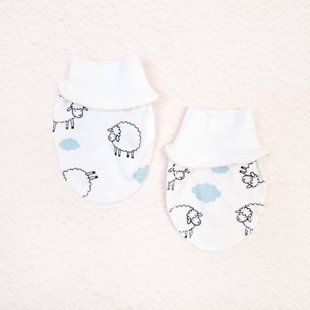 Царапки интерлок для младенца Cute Lambs