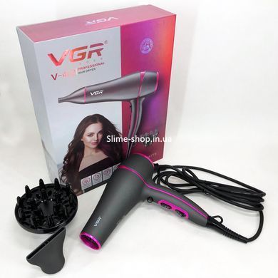 Фен для ломких волос VGR V-402 2200 Вт, Электрофен для волос с GJ-964 дополнительными насадками