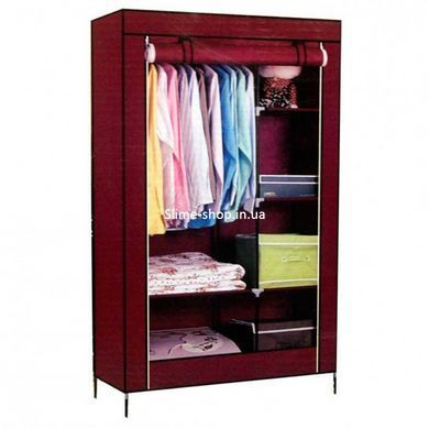 Тканевый шкаф органайзер для вещей на 2 секции складной 105х45х170см Storage Wardrobe GX-697 Цвет: темно-серый
