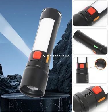 Мощный аварийный ручной фонарь 611-TG+COB(white+red), Хороший фонарик, Фонарь для CJ-187 экстренных ситуаций