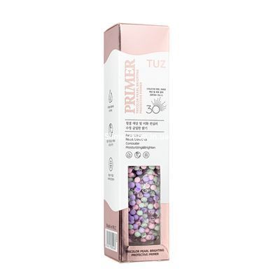 Трехцветная база под макияж увлажняющая и осветляющая TUZ Primer Tricolor Pearl Brigttеn spf 30