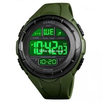 Простий електронний годинник наручний чоловічий SKMEI 1656GN ARMY GREEN, Годинник CK-671 чоловічий спортивний