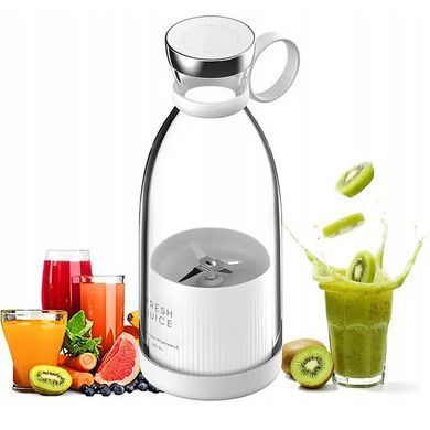 Портативний фітнес-блендер у вигляді пляшки на 420 мл Juicer YC-02 міксер для смузі та коктейлів. XD-394 Колір: білий