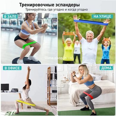 Эластичные ленты для фитнеса Fit Simplify 5 шт, Латексный эспандер упражнения, Эспандеры IU-301 для фитнеса