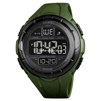 Простий електронний годинник наручний чоловічий SKMEI 1656GN ARMY GREEN, Годинник CK-671 чоловічий спортивний