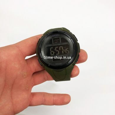 Простий електронний годинник наручний чоловічий SKMEI 1656GN ARMY GREEN, Годинник CK-671 чоловічий спортивний