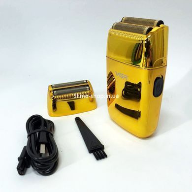 Електробритва-шейвер чоловічий VGR V-399 GOLD, Професійне гоління, Бритва тример JQ-265 для чоловіків