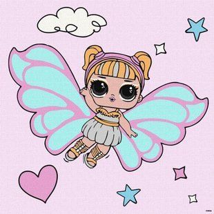 Картина за номерами з фарбами металік "L.O.L. Surprise! O.M.G. Fairies Skystarling" 40х40 см