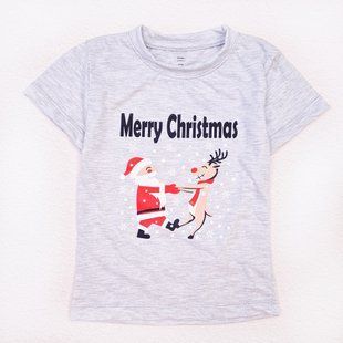 Футболка дитяча сіра кулір Merry Christmas