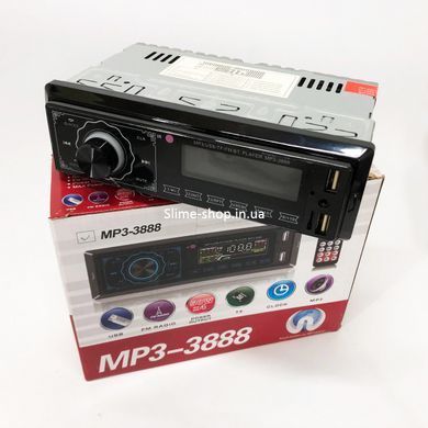 Магнітола з лід підсвічуванням MP3 3888 ISO 1DIN FM, Магнітола в машину з блютузом, EB-439 Незнімні автомагнітоли