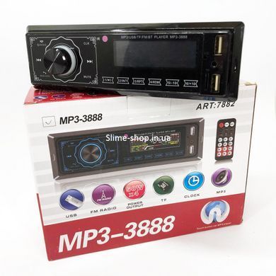 Магнітола з лід підсвічуванням MP3 3888 ISO 1DIN FM, Магнітола в машину з блютузом, EB-439 Незнімні автомагнітоли