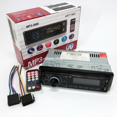 Магнітола з лід підсвічуванням MP3 3888 ISO 1DIN FM, Магнітола в машину з блютузом, EB-439 Незнімні автомагнітоли