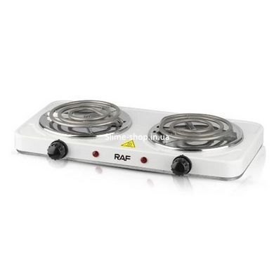Электрическая плитка RAF 8020B 2000W плита на две конфорки белая для кухни дачи FK-968 настольная спиральная