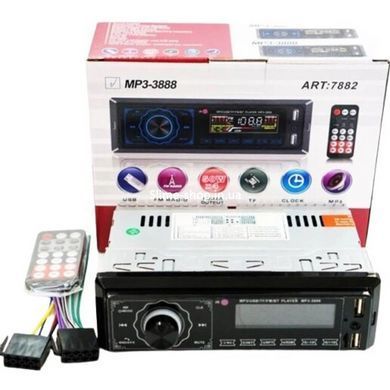 Магнітола з лід підсвічуванням MP3 3888 ISO 1DIN FM, Магнітола в машину з блютузом, EB-439 Незнімні автомагнітоли