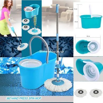 Універсальна швабра з віджимом-центрифугою та відром Easy Mop Кругла Швабра. MO-557 Колір: синій