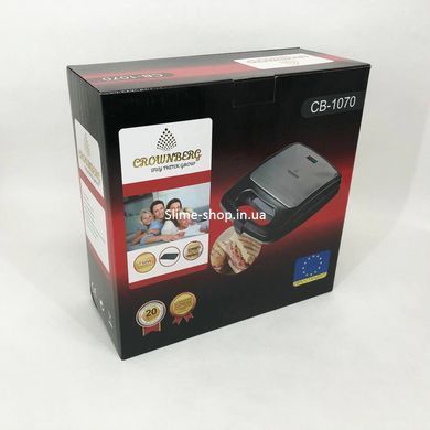Вафельница 3в1 Crownberg CB-1070, Гриль вафельница бутербродница, Вафельница бутербродница 3 OA-859 в 1