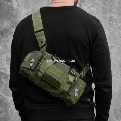 Сумка - підсумк тактична поясна Tactical військова, сумка нагрудна з ременем 5 літрів EV-103 кордура хакі