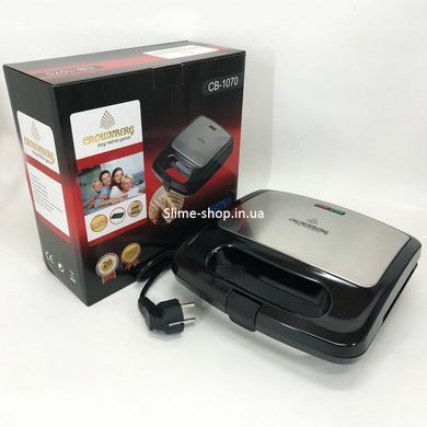 Вафельница 3в1 Crownberg CB-1070, Гриль вафельница бутербродница, Вафельница бутербродница 3 OA-859 в 1
