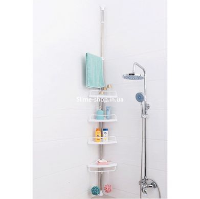 Кутова полиця у ванну Multi Corner Shelf AD 9866 з металу та пластику 2.6 метра, 4 QV-303 полиці, регульована