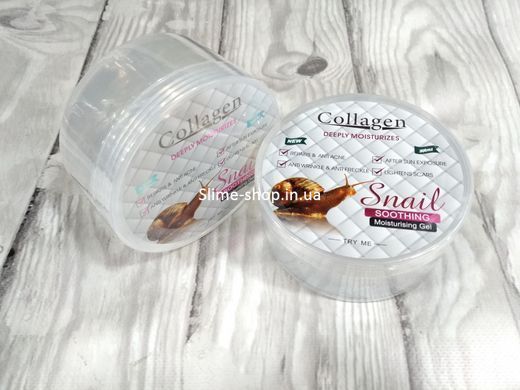 Зволожувальний гель для обличчя та тіла PeiMei Collagen Snail з муцином равлика, 300 мл