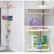 Кутова полиця у ванну Multi Corner Shelf AD 9866 з металу та пластику 2.6 метра, 4 QV-303 полиці, регульована