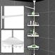 Кутова полиця у ванну Multi Corner Shelf AD 9866 з металу та пластику 2.6 метра, 4 QV-303 полиці, регульована