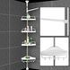 Кутова полиця у ванну Multi Corner Shelf AD 9866 з металу та пластику 2.6 метра, 4 QV-303 полиці, регульована