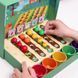 Логическая игра деревянная основа, 5 чаш для сортировки, 25 резиновых овощей, 10 двусторонних карт с заданиями