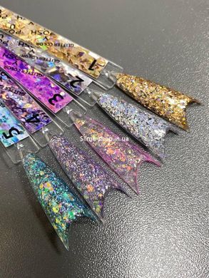 Гель-лак із гліттером для манікюру YouPOSH Glitter Color професійний 5 мл, 01 Золотистий