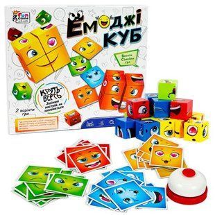 Настільна гра "Емоджі куб" 68831 "4FUN Game Club", 48 карток, дзвінок, кубики, в коробці