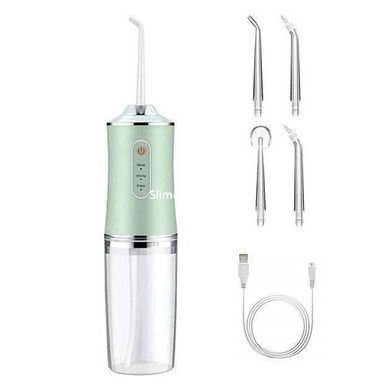 Іригатор для чищення зубів та порожнини рота Oral Irrigator з акумулятором та змінними насадками. QO-237 Колір: зелений