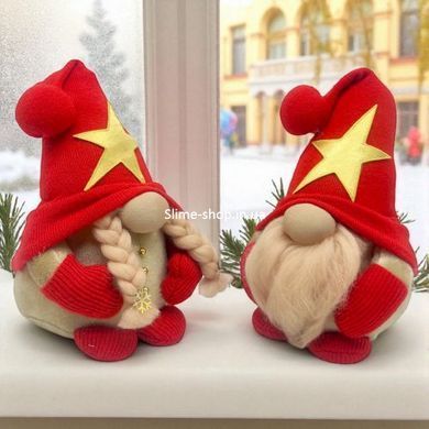 Мʼяка іграшка "Скандинавський гном", Hand Made (висота 26 см), (ЧЕРВОНИЙ)