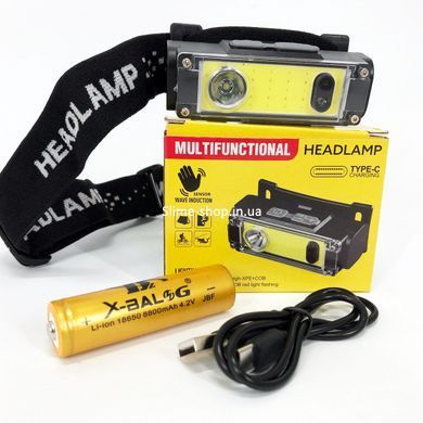 Надежный налобный фонарь BL-T124-ХРЕ+COB (White+Red), Светодиодный фонарь на лоб, AN-312 Наголовный фонарь