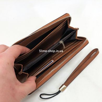 Кошелек для путешествий Baellerry leather brown, Горизонтальный кожаный кошелек, Кошелек IP-203 для карточки