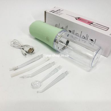 Іригатор для чищення зубів та порожнини рота Oral Irrigator з акумулятором та змінними насадками. QO-237 Колір: зелений