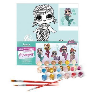 Картина за номерами з фарбами металік "L.O.L. Surprise! Mermaids Merbaby" 40х40 см