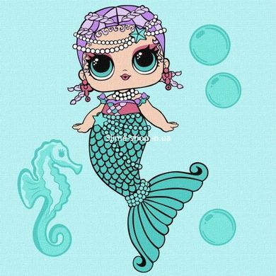 Картина за номерами з фарбами металік "L.O.L. Surprise! Mermaids Merbaby" 40х40 см
