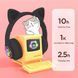 Гарнитура Cat Ear с подсветкой и Bluetooth CAT STN-28 черные, Стильные наушники с PF-563 кошачьими ушками