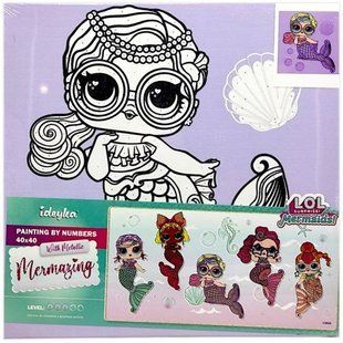 Картина за номерами з фарбами металік "L.O.L. Surprise! Mermaids. Miss Sea" 40х40 см
