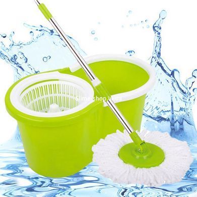 Универсальная швабра с отжимом-центрифугой и ведром Easy Mop Круглая Швабра. SP-488 Цвет: зеленый