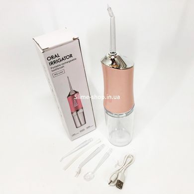 Іригатор для чищення зубів та порожнини рота Oral Irrigator з акумулятором та змінними насадками. BW-939 Колір: рожевий